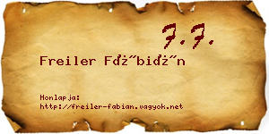 Freiler Fábián névjegykártya